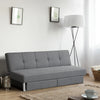 Giantex Convertible Futon Sofa Bed Adjustable Couch Sleeper w/ Two Drawers Grey HV10007