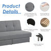 Giantex Convertible Futon Sofa Bed Adjustable Couch Sleeper w/ Two Drawers Grey HV10007