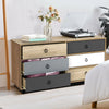 6 Drawer Double Dresser Accent Storage Tower for Bedroom Hallway Entryway