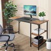 Computer Desk, Home Office Desk 55 Inch with Adjustable Storage Shelves, Work Desk Office Table, Modern Simple Style Table