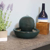 Ceramic Tabletop Water Fountain with Orb Design, Indoor Zen Desktop, Relaxing Water Feature, Interior Spa and Yoga Decoration