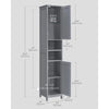 Tall Bathroom Cabinet with Lights, Slim Bathroom Storage Cabinet, Freestanding Narrow Cabinet with Adjustable Shelves