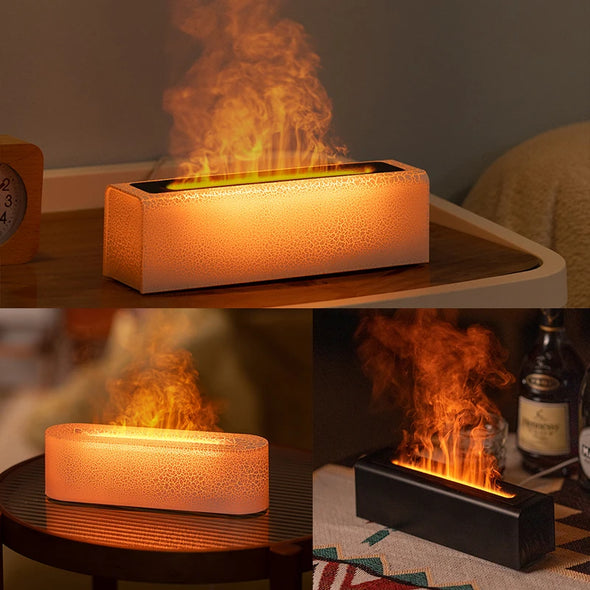 RGB Flame Aroma Diffuser Air Humidifier Ultrasonic Cool Mist Maker Fogger LED Essential Oil Difusor Fragrance Home