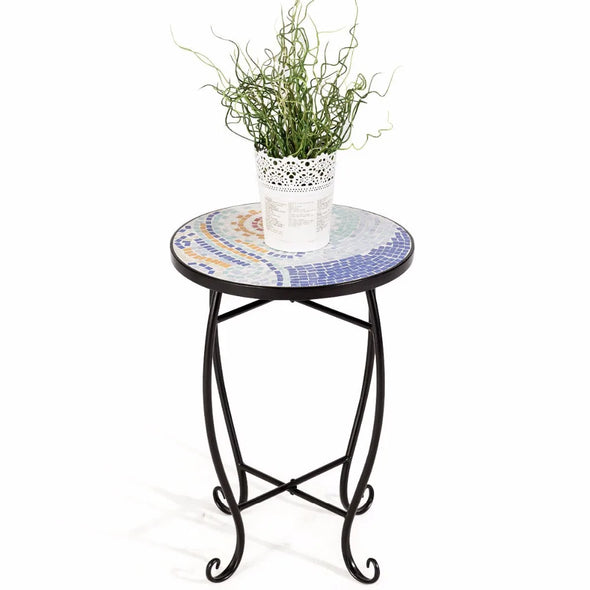 Giantex Outdoor Indoor Accent Table Plant Stand Scheme Garden Steel Ocean  Home Furniture