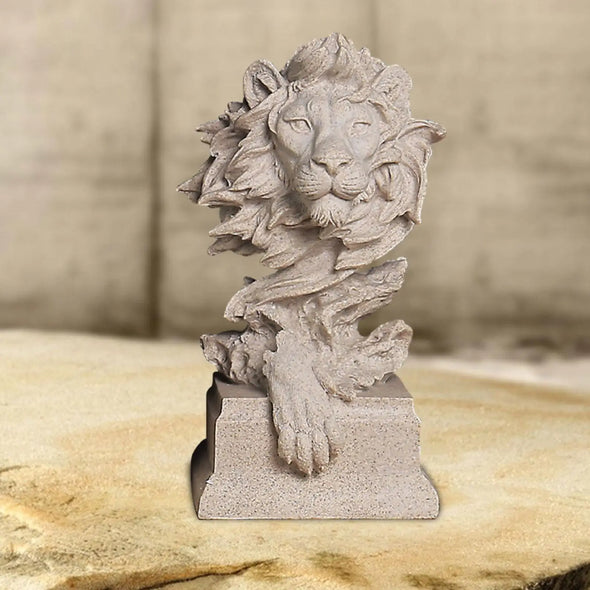 Lion Head Statue Desk Feng Shui Ornament for Table*Decor Indoor Bedroom