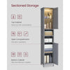 Tall Bathroom Cabinet with Lights, Slim Bathroom Storage Cabinet, Freestanding Narrow Cabinet with Adjustable Shelves