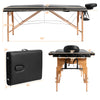 84"L Portable Massage Table Adjustable Facial Spa Bed Tattoo w/ Carry Case Black